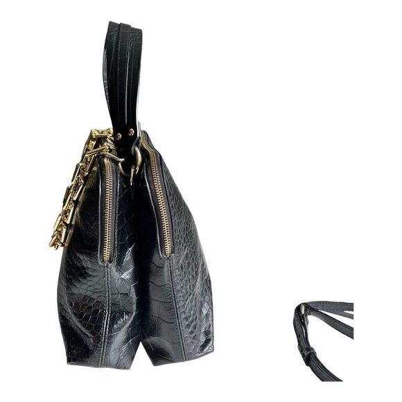 Italian Leather Handbag Claudia Firenze - Black - Picture 5 of 12